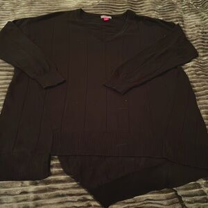 Oversized asymmetrical black sweater